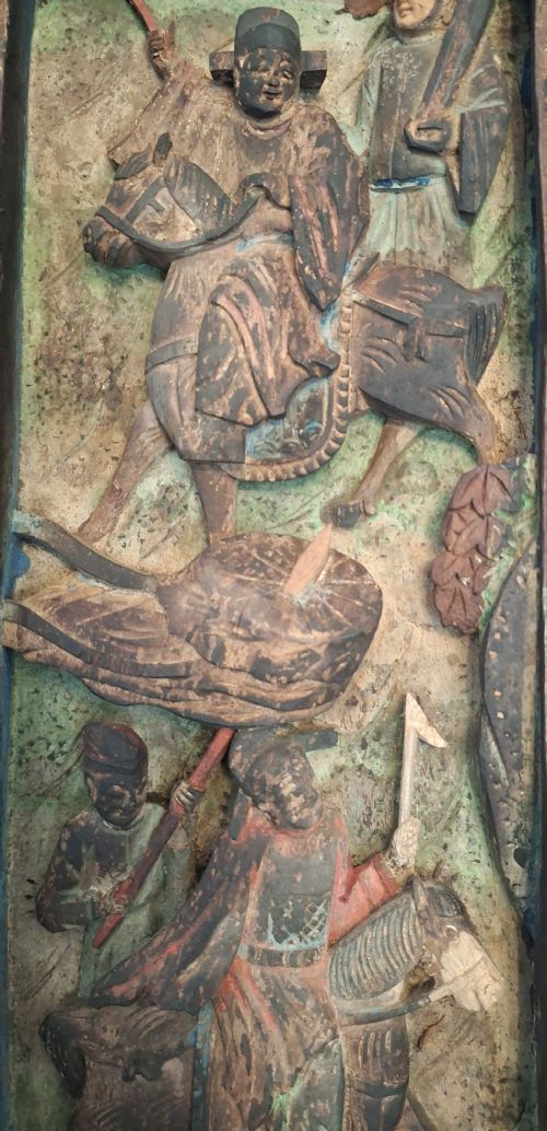 CHINESE CARVED WOODEN PANELS PLAQUES X6 CIRCA 1850 - ADDITIONAL PHOTO 27