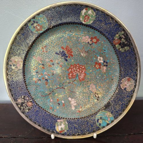 RARE JAPANESE CLOISONNE ENAMEL DISH SIGNED KINKOZAN CIRCA 1890 - ADDITIONAL PHOTO 7