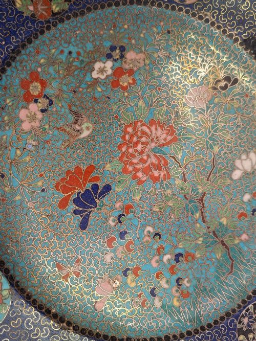 RARE JAPANESE CLOISONNE ENAMEL DISH SIGNED KINKOZAN CIRCA 1890 - ADDITIONAL PHOTO 9