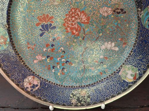 RARE JAPANESE CLOISONNE ENAMEL DISH SIGNED KINKOZAN CIRCA 1890 - ADDITIONAL PHOTO 10