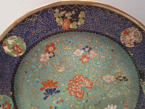 RARE JAPANESE CLOISONNE ENAMEL DISH SIGNED KINKOZAN CIRCA 1890 - ADDITIONAL PHOTO 11