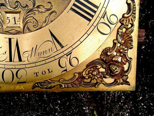 RARE BRISTOL HIGH WATER LUNAR MOONPHASE 8 DAY LONGCASE CLOCK DIAL AND MOVEMENT CIRCA 1770 - ADDITIONAL PHOTO 3