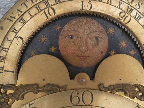 RARE BRISTOL HIGH WATER LUNAR MOONPHASE 8 DAY LONGCASE CLOCK DIAL AND MOVEMENT CIRCA 1770 - ADDITIONAL PHOTO 6
