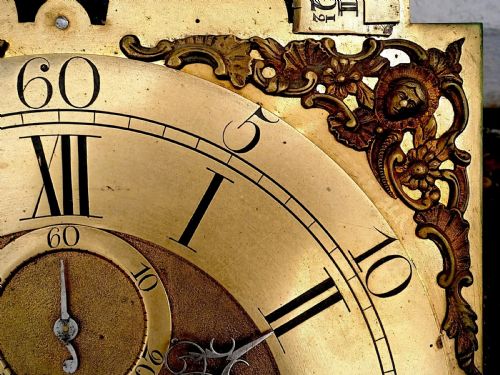 RARE BRISTOL HIGH WATER LUNAR MOONPHASE 8 DAY LONGCASE CLOCK DIAL AND MOVEMENT CIRCA 1770 - ADDITIONAL PHOTO 9