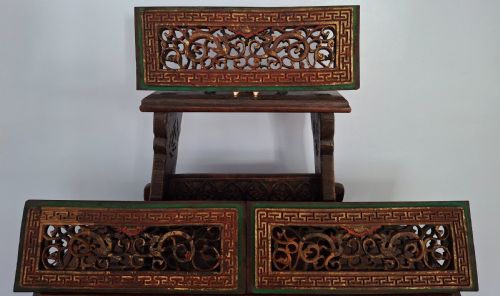 CHINESE CARVED WOODEN PANELS PLAQUES 12 NO CIRCA 1880 - ADDITIONAL PHOTO 7