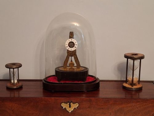 MINIATURE FRENCH SKELETON CLOCK CIRCA 1870 - ADDITIONAL PHOTO 1