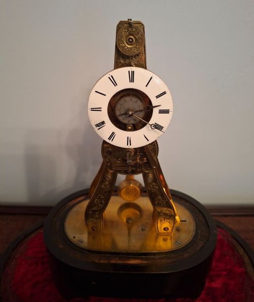 MINIATURE FRENCH SKELETON CLOCK CIRCA 1870 - ADDITIONAL PHOTO 14