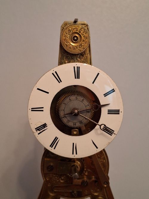 MINIATURE FRENCH SKELETON CLOCK CIRCA 1870 - ADDITIONAL PHOTO 4