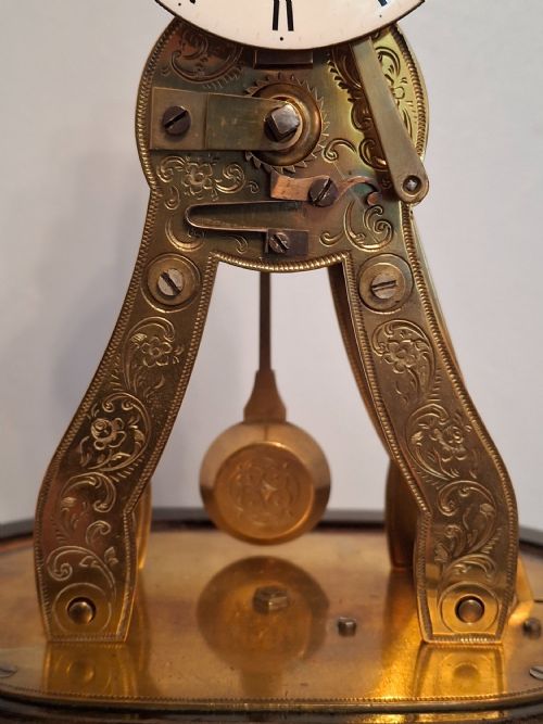 MINIATURE FRENCH SKELETON CLOCK CIRCA 1870 - ADDITIONAL PHOTO 5