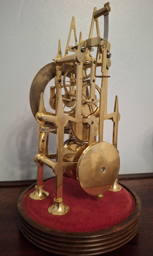 MINIATURE ENGLISH VICTORIAN GOTHIC SKELETON CLOCK CIRCA 1880 - ADDITIONAL PHOTO 5