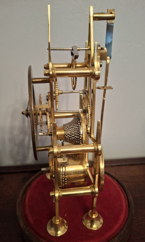 MINIATURE ENGLISH VICTORIAN GOTHIC SKELETON CLOCK CIRCA 1880 - ADDITIONAL PHOTO 6