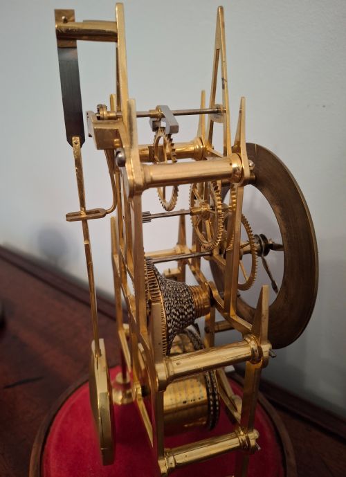 MINIATURE ENGLISH VICTORIAN GOTHIC SKELETON CLOCK CIRCA 1880 - ADDITIONAL PHOTO 8