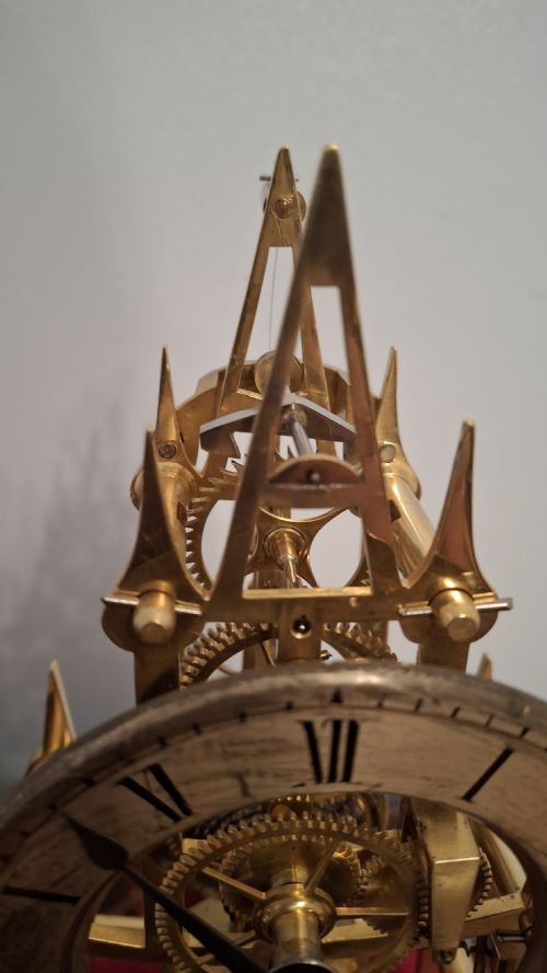 MINIATURE ENGLISH VICTORIAN GOTHIC SKELETON CLOCK CIRCA 1880 - ADDITIONAL PHOTO 12