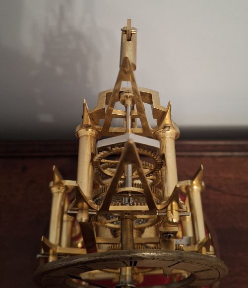 MINIATURE ENGLISH VICTORIAN GOTHIC SKELETON CLOCK CIRCA 1880 - ADDITIONAL PHOTO 13