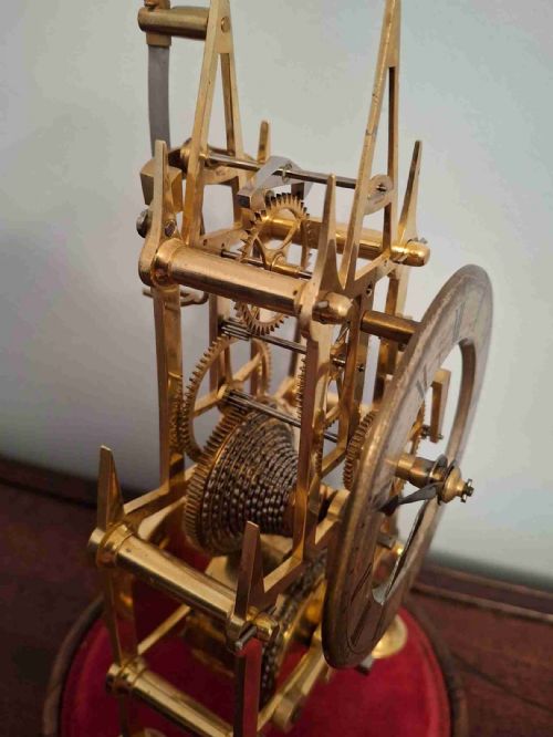 MINIATURE ENGLISH VICTORIAN GOTHIC SKELETON CLOCK CIRCA 1880 - ADDITIONAL PHOTO 9