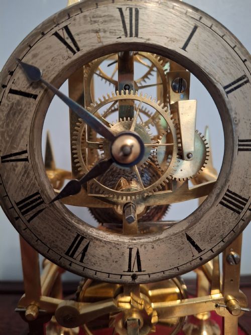 MINIATURE ENGLISH VICTORIAN GOTHIC SKELETON CLOCK CIRCA 1880 - ADDITIONAL PHOTO 11