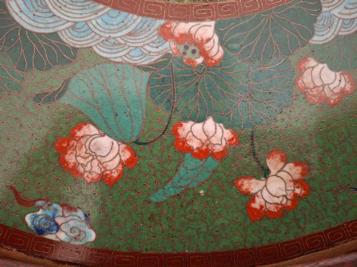 LARGE JAPANESE CLOISONNE CHARGER WITH BUDDAHS CIRCA 1890 - ADDITIONAL PHOTO 5