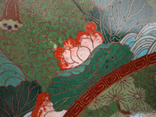 LARGE JAPANESE CLOISONNE CHARGER WITH BUDDAHS CIRCA 1890 - ADDITIONAL PHOTO 7