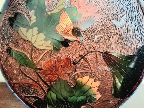 FINE PAIR JAPANESE TOTAI SHIPPO PORCELAIN PLATES IN CLOISONNE TREE BARK CIRCA 1890 - ADDITIONAL PHOTO 5