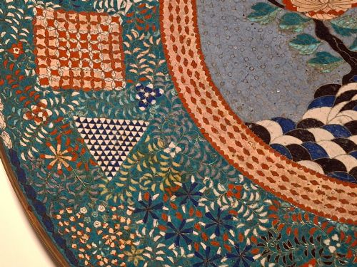 HUGE JAPANESE CLOISONNE ENAMEL CHARGER SPECTACULAR DECORATION CIRCA 1870 - ADDITIONAL PHOTO 8
