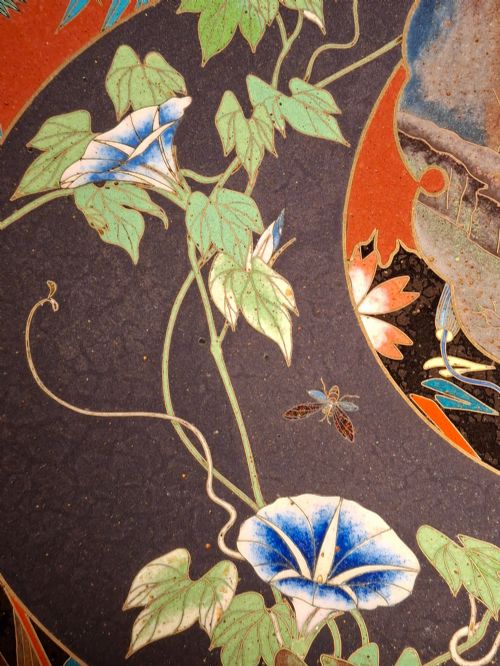 MASTERPIECE JAPANESE CLOISONNE PLATE WITH AUSPICIOUS SYMBOLS CIRCA 1900 - ADDITIONAL PHOTO 11