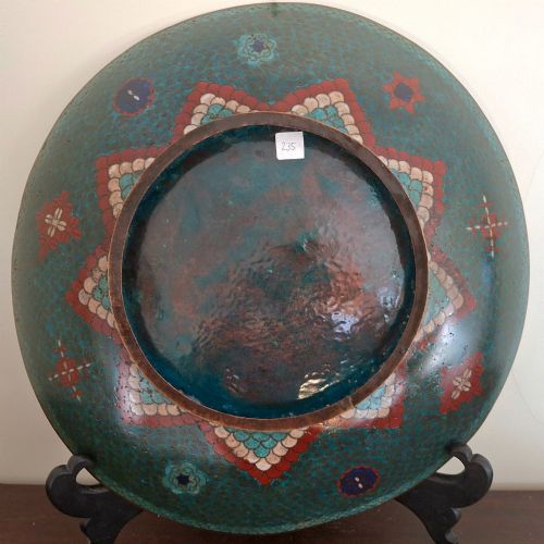 LARGE JAPANESE CLOISONNE ENAMEL CHARGER WITH BIRD CIRCA 1880 - ADDITIONAL PHOTO 10
