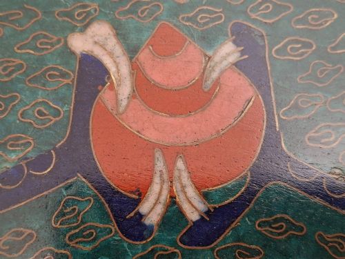 RARE JAPANESE CLOISONNE ENAMEL DRAGON SQUARE TRAY CIRCA 1880 - ADDITIONAL PHOTO 10