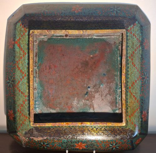 RARE JAPANESE CLOISONNE ENAMEL DRAGON SQUARE TRAY CIRCA 1880 - ADDITIONAL PHOTO 12