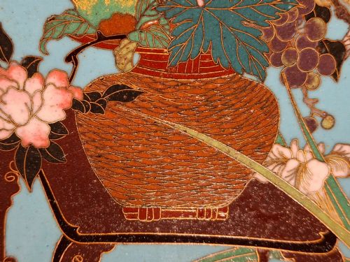 JAPANESE CLOISONNE MEDIUM PLATE FINEST DECORATION CIRCA 1900 - ADDITIONAL PHOTO 10