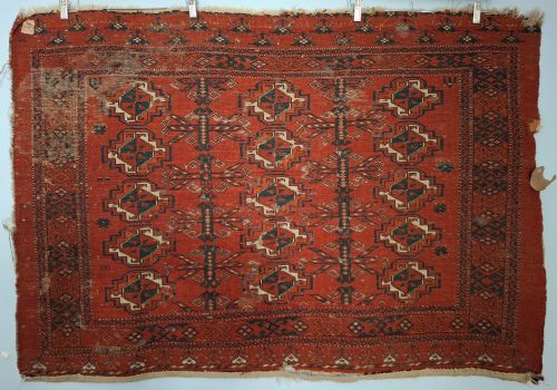 ANTIQUE ERSARI TURKOMAN 15 GUL CHUVAL FACE CIRCA 1900 - ADDITIONAL PHOTO 10