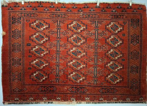 ANTIQUE ERSARI TURKOMAN 15 GUL CHUVAL FACE CIRCA 1900 - ADDITIONAL PHOTO 1