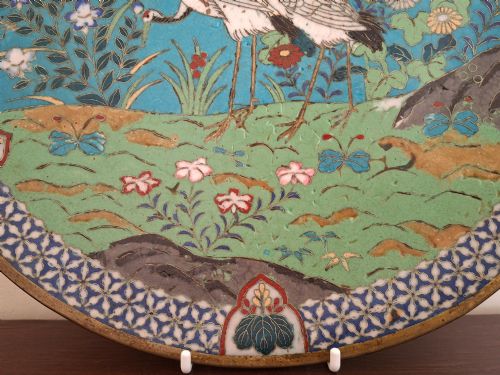 JAPANESE CLOISONNE PLATE WITH IBIS CIRCA 1900 - ADDITIONAL PHOTO 4