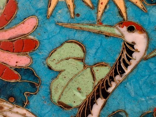 JAPANESE CLOISONNE PLATE WITH IBIS CIRCA 1900 - ADDITIONAL PHOTO 12