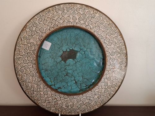 JAPANESE CLOISONNE PLATE WITH IBIS CIRCA 1900 - ADDITIONAL PHOTO 13