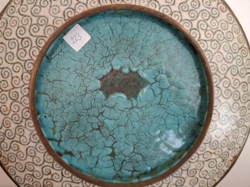 JAPANESE CLOISONNE PLATE WITH IBIS CIRCA 1900 - ADDITIONAL PHOTO 14