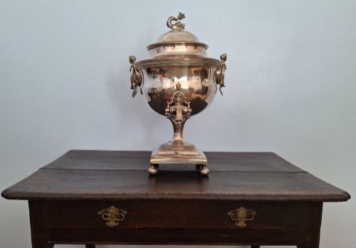 Quality Decorative Silver Plate Samovar / Tea Urn. Circa 1810.