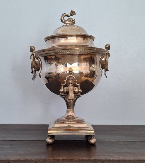 Quality Decorative Silver Plate Samovar / Tea Urn. Circa 1810.
