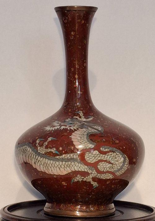 Superb Japanese Cloisonne Enamel Miniature Vase. Attributed to Tsukamoto Hikokichi. Circa 1910.