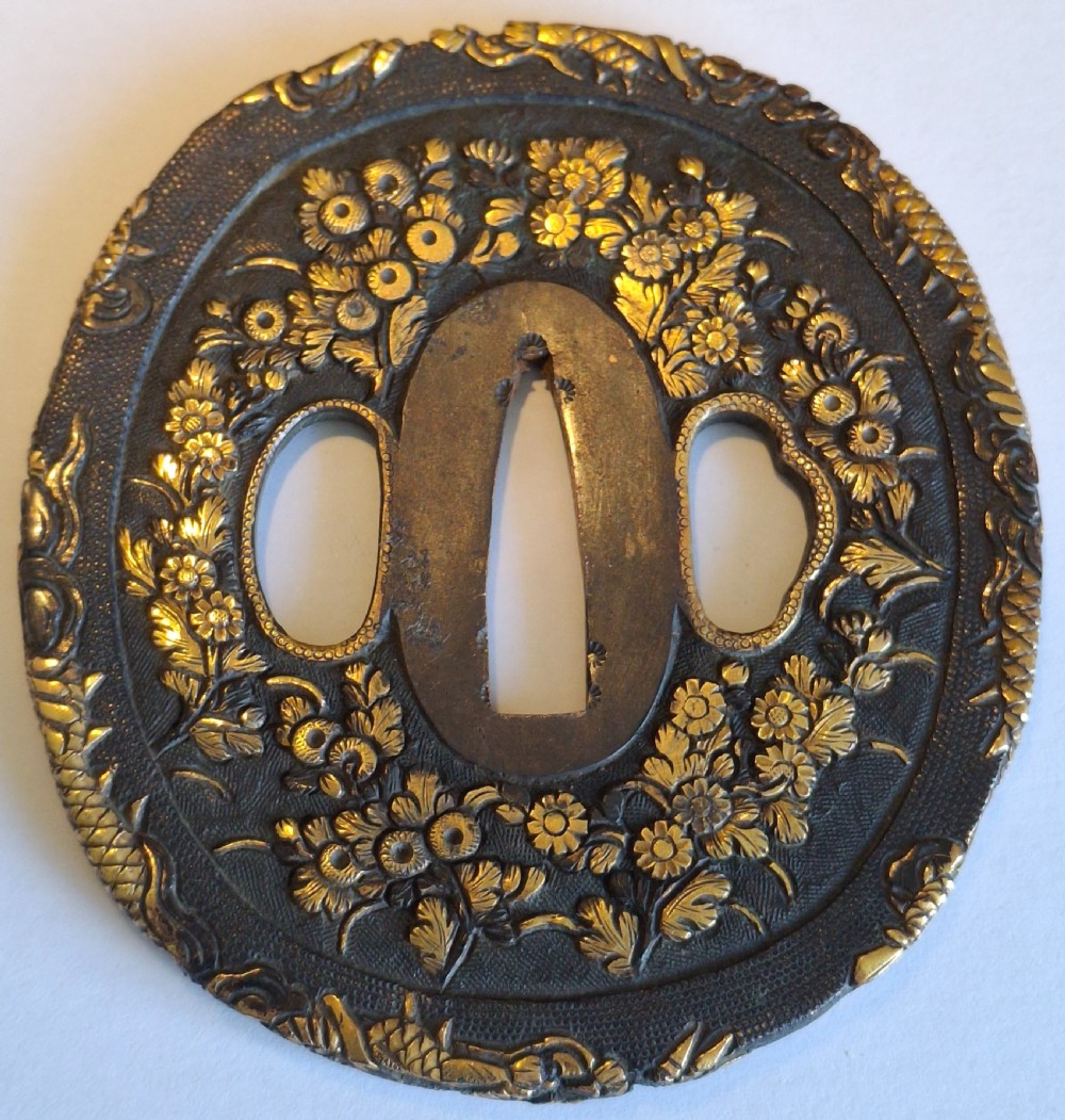 Fine Japanese Iron Tsuba Guard - 