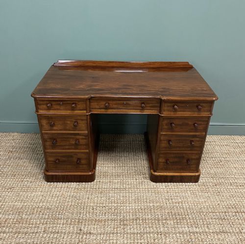 Spectacular Victorian Heals Mahogany Antique Pedestal Desk