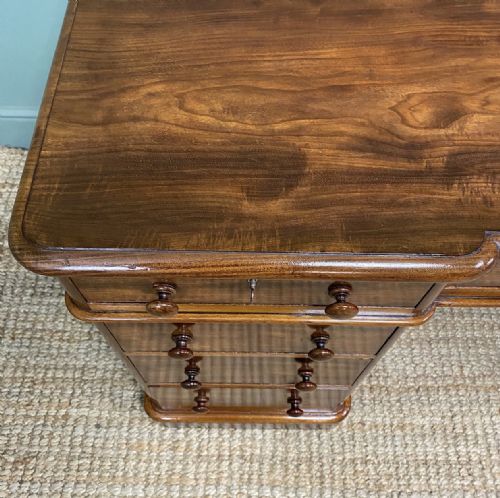 fig 2. Spectacular Victorian Heals Mahogany Antique Pedestal Desk