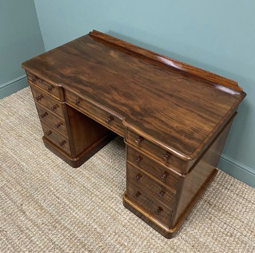 fig 3. Spectacular Victorian Heals Mahogany Antique Pedestal Desk