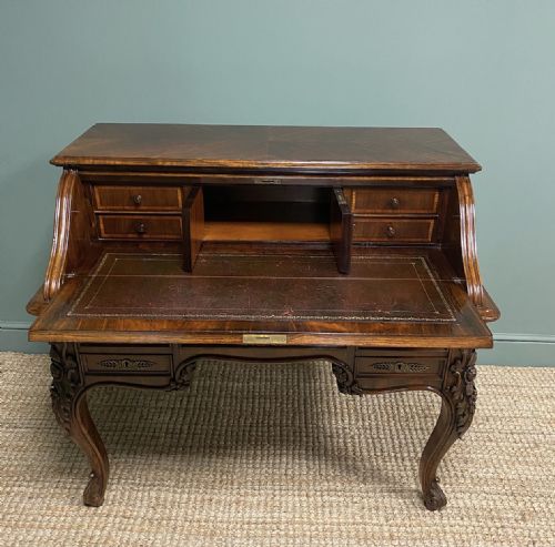 fig 2. Outstanding Victorian Rococo Rosewood Antique Writing Desk