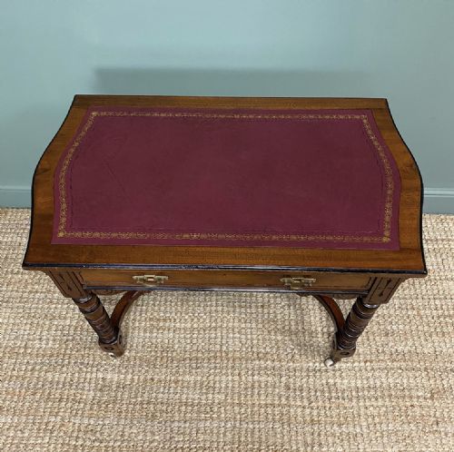 QUALITY WALNUT MAPLE CO ANTIQUE WRITING TABLE - ADDITIONAL PHOTO 3