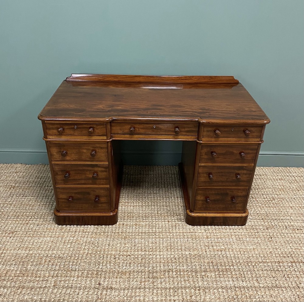 Spectacular Victorian Heals Mahogany Antique Pedestal Desk