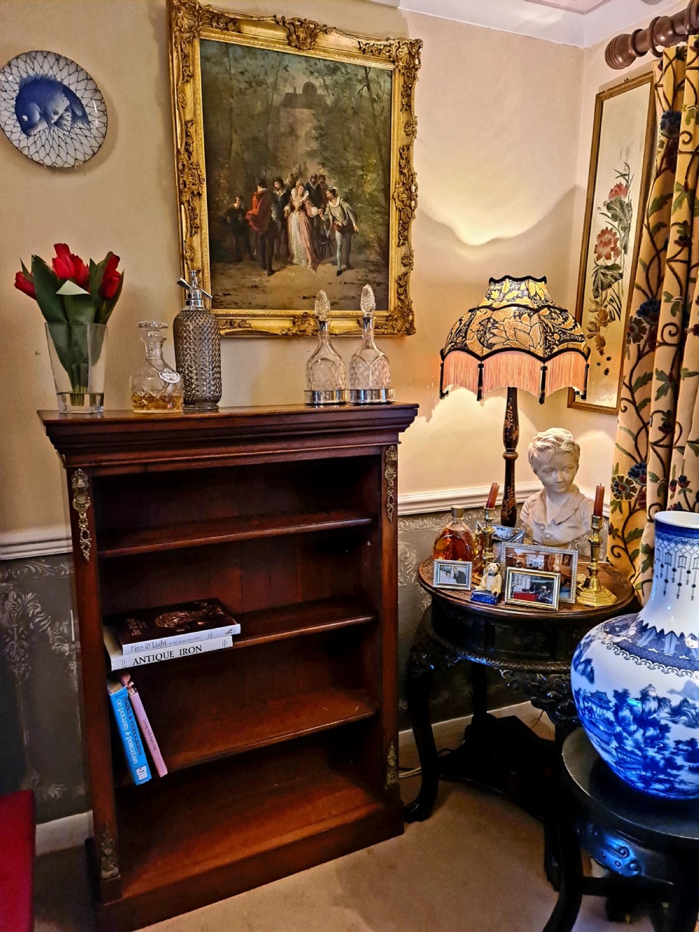 Victorian Mahogany Open Bookcase with Adjustable Shelves View III