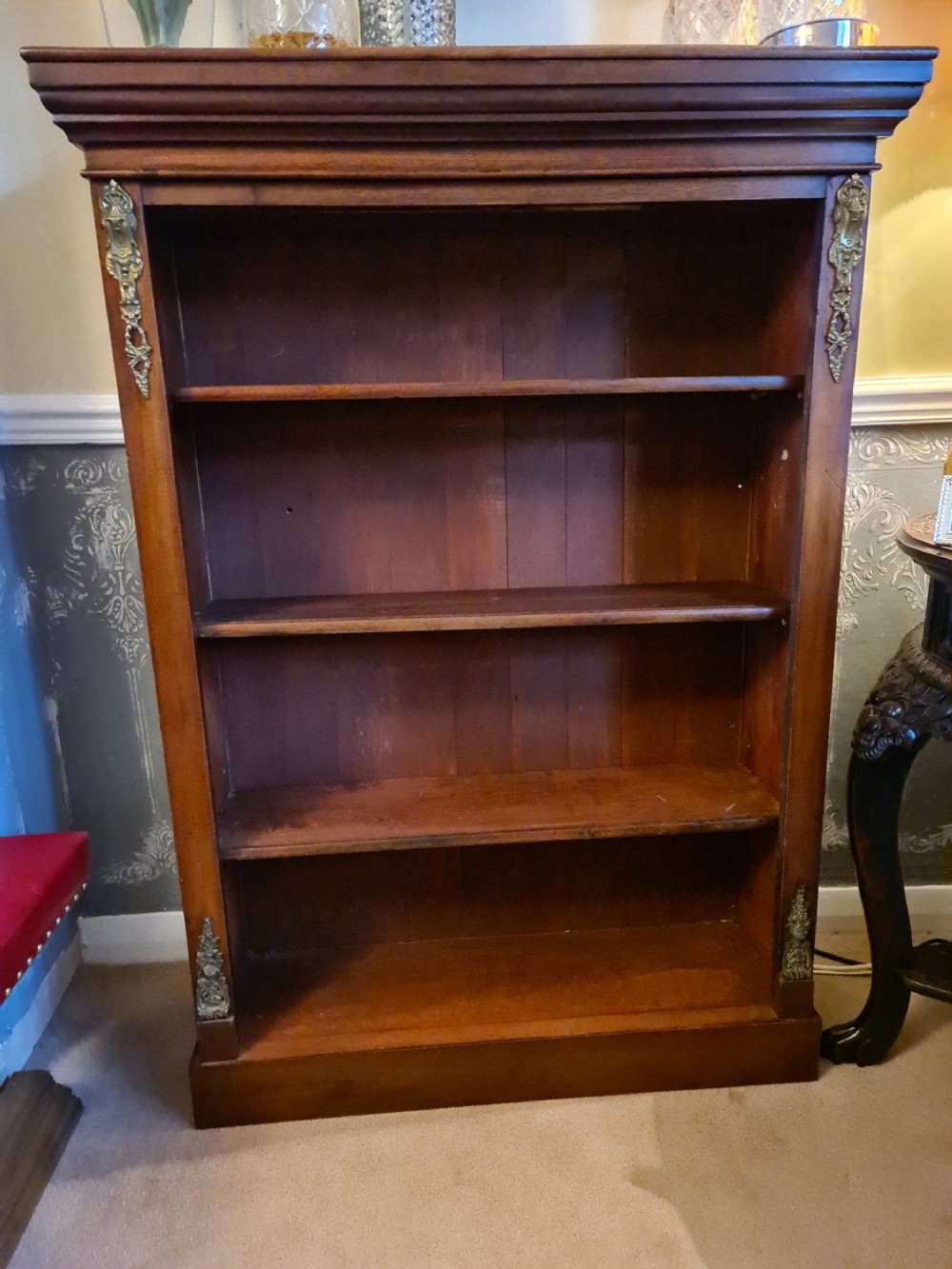 Victorian Mahogany Open Bookcase with Adjustable Shelves