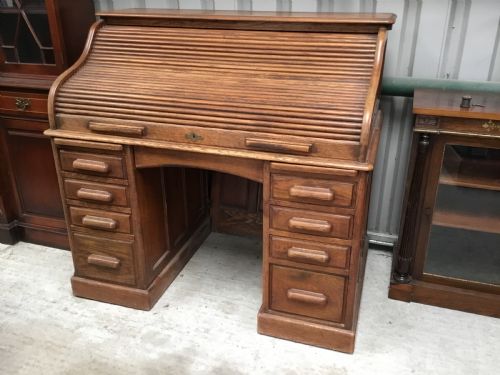 Twin Pedestal Roll Top Desk