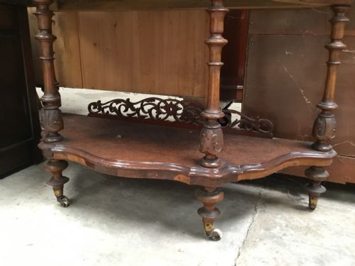 fig 2. Burr Walnut Whatnot in original condition