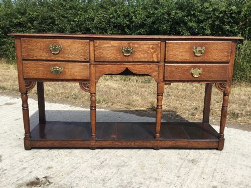 fig 1. Oak Pot Board Dresser with Open Plate Rack